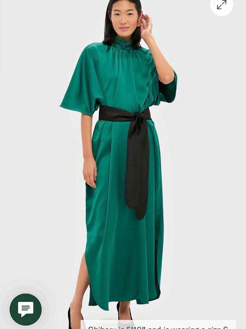 NWT Tuckernuck Patricia Draped High-Neck Maxi Dress Green & Black Size M/L